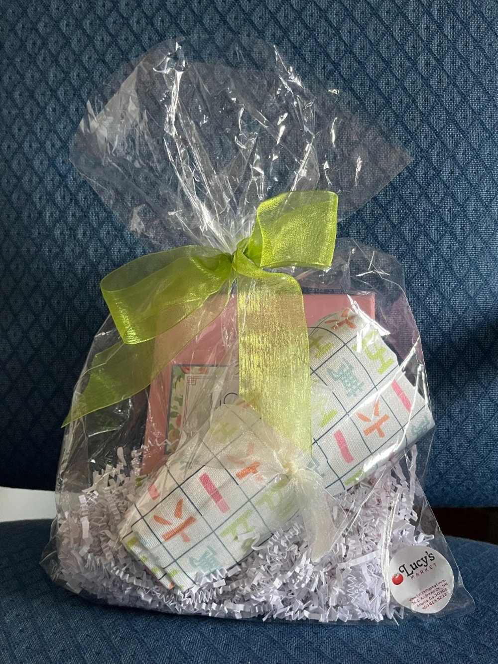NEW in package Oh My Mahjong light pink mahjong card folio & mahjong tea towel